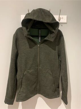 LULULEMON Welterweight Full Zip Fleece Hoodie Jacket Mens Dark Olive Green Sz M